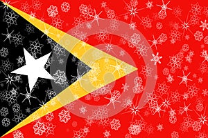 East Timor winter snowflakes flag