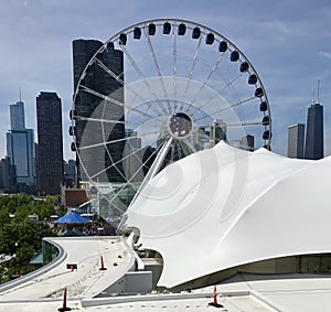 East View of Navy Pier Ferris Wheel