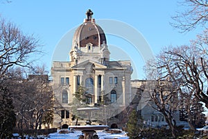 East view in winter Saskatchewan Legislature