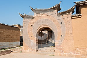 East Village Gate at Shaxi Ancient village. a famous Ancient village of Jianchuan, Yunnan, China.