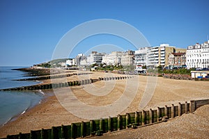 Eastbourne beach and Hotels in the summertime