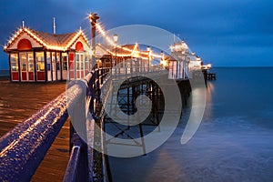 Eastbourne pier at dusk.