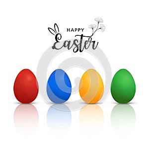 Vector illustration of lined up easter eggs