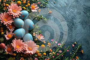 Easter arrangement against a gray concrete background