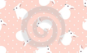 Velikonoce umění roztomilý malý zajíček bílý a plavidla růžový obrázky 