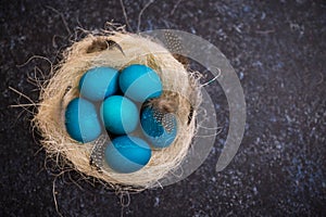 Easter background in blue color