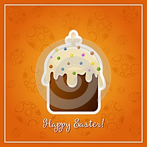 Easter background with easter cake illistration