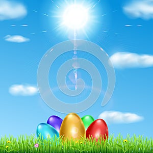 Easter background with Easter eggs