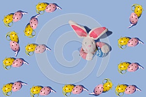 Easter background. Easter eggs pattern.