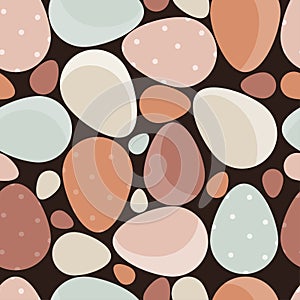 Easter background seamless pattern with pastel color eggs on brown background,editable colors vector illustration.