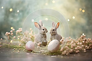 Easter. Background to use for a card, banner. Generative AI