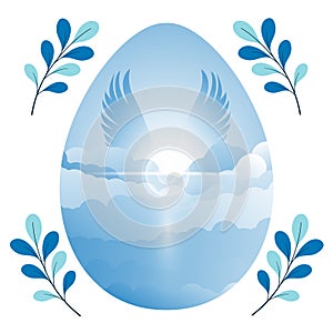 Easter background vector image with elements of a floral pattern