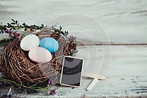 Easter background wth nest