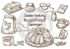 Easter baking. Kugelhopf. German.