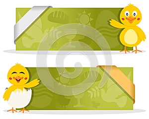 Easter Banners with Cute Chick