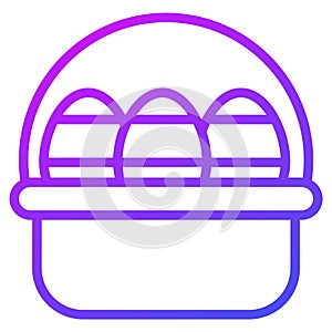 Easter basket, Easter eggs thin line icon