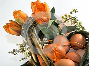 Easter basket with eggs