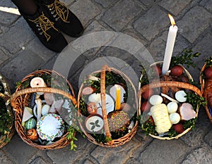 Easter basket, eggs, Orthodox Easter,