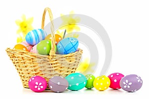 Easter basket over white