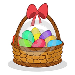 Easter Basket with Painted Eggs