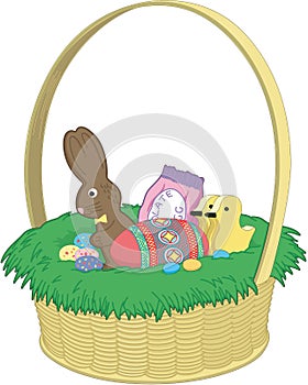 Easter Basket Vector Illustration