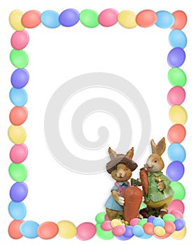 Easter Border Eggs and Bunnies