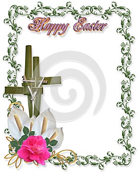 Easter Border Religious Cross