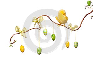 Easter Branches - with Easter Eggs, Ribbons and Chick