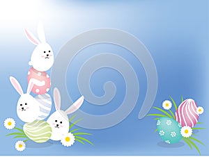 Easter bunnies background