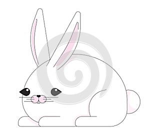 Easter bunny 2D linear cartoon character