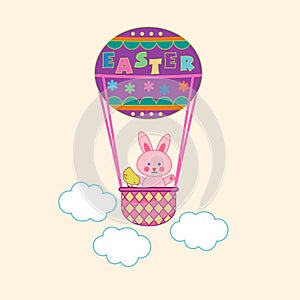 An Easter bunny on the air-balloon