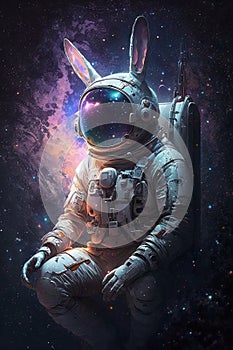 easter bunny astronaut in Space