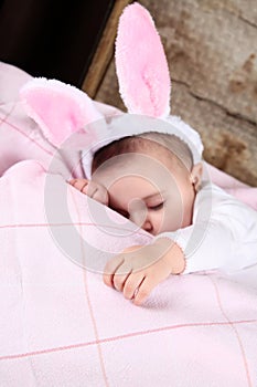 Easter bunny baby photo