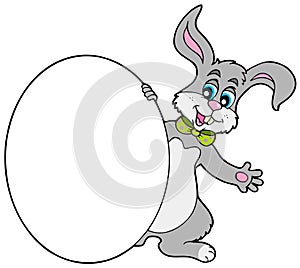 Easter bunny with big egg