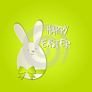 Easter bunny with a bow greeting card