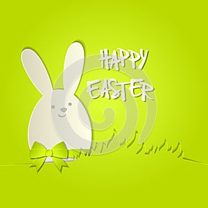 Easter bunny with a bow greeting card