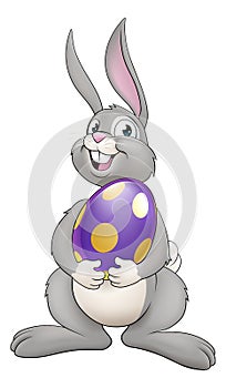 Easter Bunny Cartoon Rabbit With Giant Egg