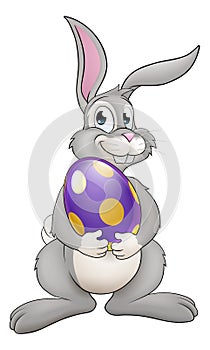 Easter Bunny Cartoon Rabbit With Giant Egg