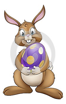 Easter Bunny Cartoon Rabbit With Giant Egg