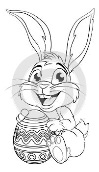 Easter Bunny and Chocolate Egg Rabbit Cartoon
