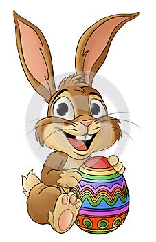 Easter Bunny and Chocolate Egg Rabbit Cartoon