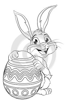 Easter Bunny and Chocolate Egg Rabbit Cartoon