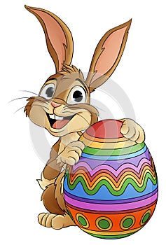 Easter Bunny and Chocolate Egg Rabbit Cartoon