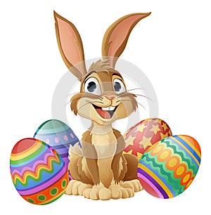 Easter Bunny and Chocolate Eggs Rabbit Cartoon