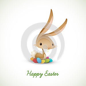 Easter Bunny with Colored Eggs