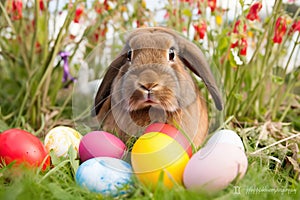 Easter Bunny with Colorful Eggs