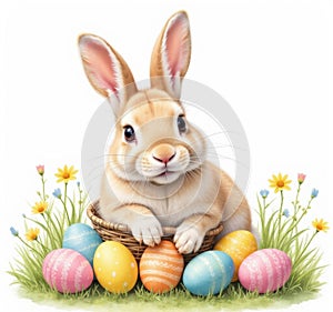 Easter Bunny and Colorful Eggs A Springtime Celebration