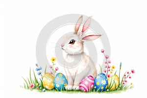 Easter Bunny and Colorful Eggs A Springtime Celebration