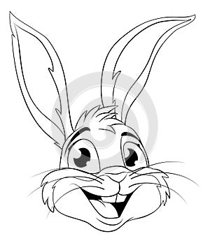 Easter Bunny Coloring Rabbit Outline Cartoon
