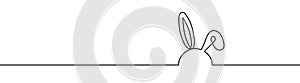 Easter bunny continuous one line drawing. Vector illustration of a rabbit on a white background.